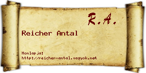 Reicher Antal névjegykártya
